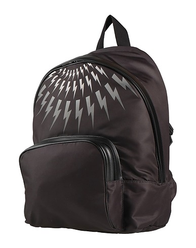 NEIL BARRETT Backpacks Black Leather, Nylon