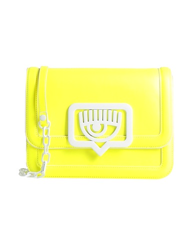 CHIARA FERRAGNI Across-body bag Yellow 100% Polyester, Polyurethane resin