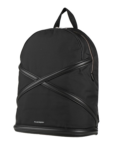 MCQUEEN Rucksacks Black Textile fibres, Leather