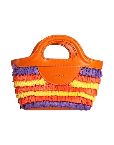 MARNI Handtasche Orange 100% Viskose, Rindsleder, Messing, Zink, Aluminium