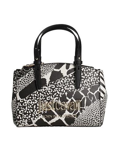 JUST CAVALLI Handtasche Schwarz 100% Polyester, Poliurethan-Harz