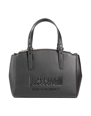JUST CAVALLI Handbag Black 100% Polyester, Polyurethane resin