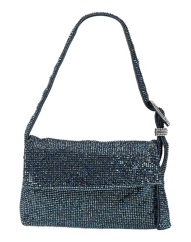 BENEDETTA BRUZZICHES Handbag Navy Aluminum, Crystal, Silk