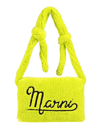 MARNI Borsa a spalla Verde lime 100% Poliestere, Ottone