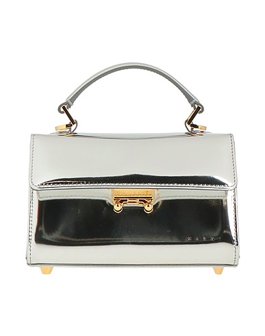 MARNI Borsa a mano Argento 100% Pelle di bovino, Ottone, Acciaio, Zinco, Alluminio