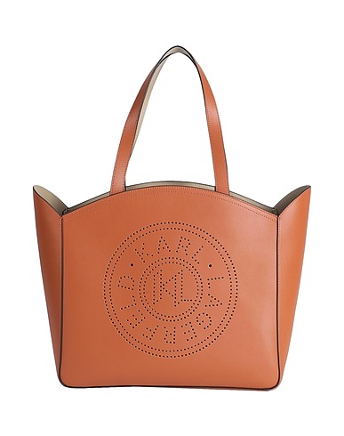 KARL LAGERFELD Handbag K/CIRCLE LG TOTE PERFORATED
 Tan 100% Cow leather