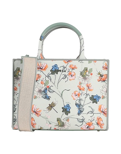 FURLA ハンドバッグ FURLA OPPORTUNITY S TOTE
 セージグリーン ポリエステル 76% / コットン 12% / ポリウレタン 7% / 革(なめし加工) 5%