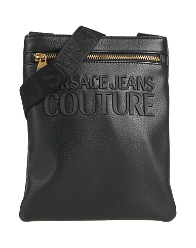 VERSACE JEANS COUTURE Umhängetasche Schwarz 100% Polyurethan, Poliurethan-Harz