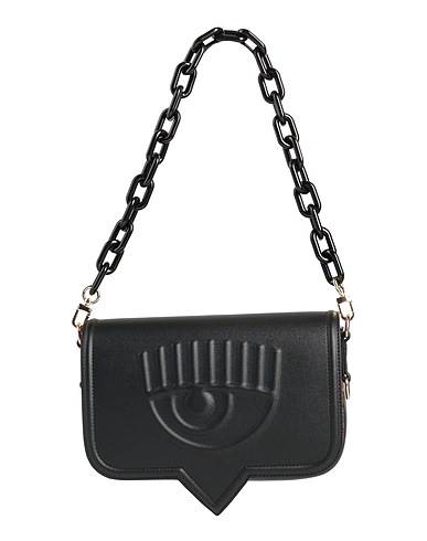 CHIARA FERRAGNI Shoulder bag NERO 100% Polyester, Polyurethane resin