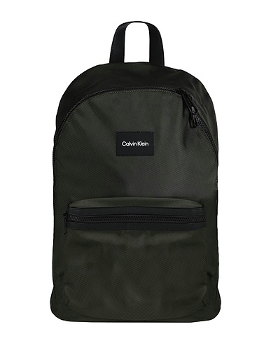 CALVIN KLEIN Rucksacks Dark green 98% Recycled polyester, 2% Polyurethane