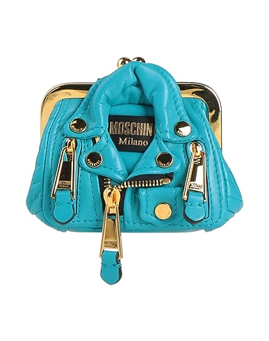 MOSCHINO Borsa a mano Turchese Fibre tessili