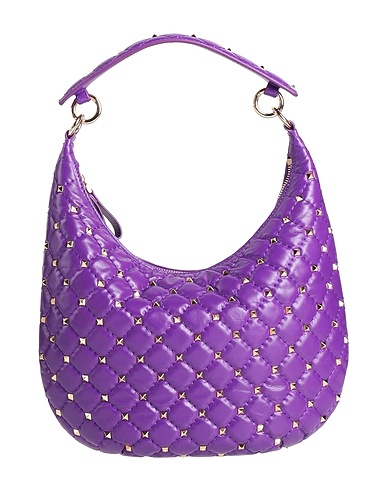 VALENTINO GARAVANI Handbag Purple Leather