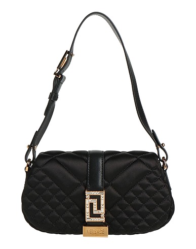 VERSACE Handbag Black 72% Viscose, 28% Silk, Lambskin