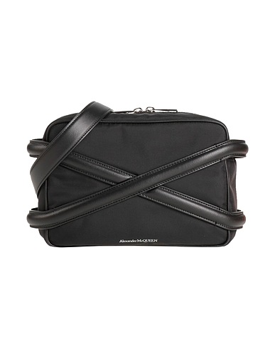 MCQUEEN Cross-body bags Black Textile fibers, Leather