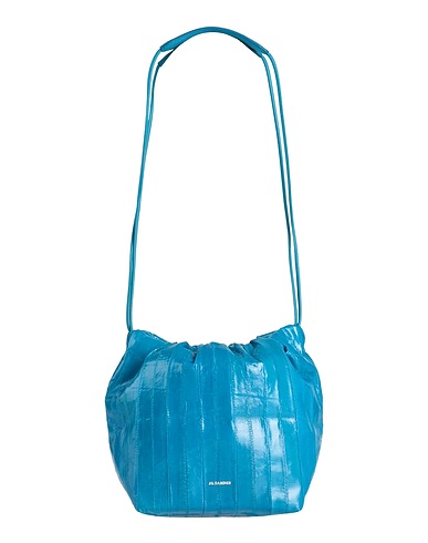 JIL SANDER Τσάντα χειρός Τυρκουάζ 100% Δέρμα χελιού, Δέρμα βοοειδών