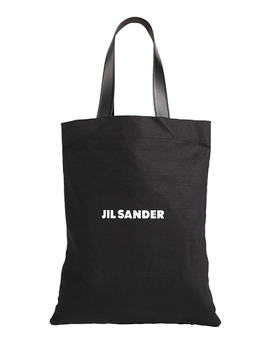 JIL SANDER Handbag Black 70% Cotton, 30% Linen, Cow leather