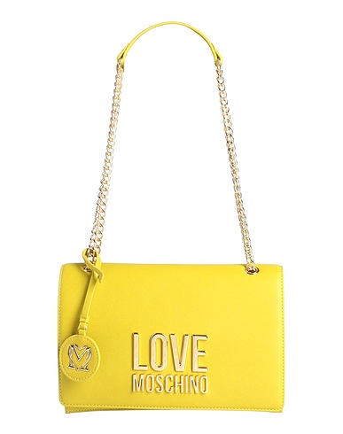 LOVE MOSCHINO Shoulder bag Lime green 100% Polyurethane