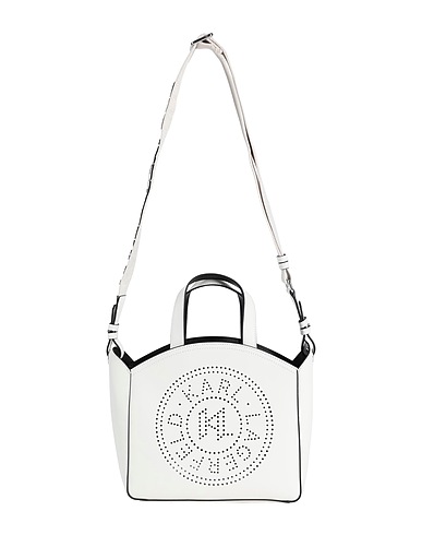 KARL LAGERFELD Handbag K/CIRCLE SM TOTE PERFORATED
 Off white 100% Cow leather