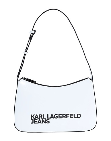 KARL LAGERFELD JEANS Borsa a spalla ESSENTIAL LOGO BAGUETTE
 Bianco 100% Poliuretano
