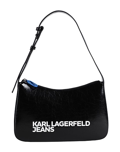 KARL LAGERFELD JEANS Shoulder bag ESSENTIAL LOGO BAGUETTE
 Black 100% Polyurethane
