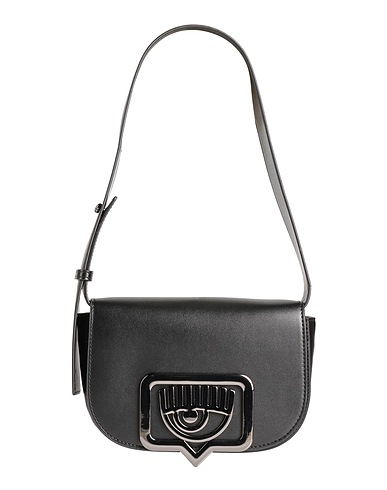 CHIARA FERRAGNI Handbag Black 100% Polyester, Polyurethane resin