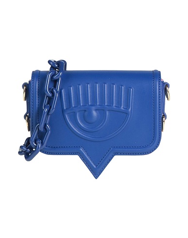CHIARA FERRAGNI Across-body bag Bright blue 100% Polyester, Polyurethane resin