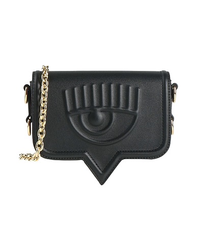 CHIARA FERRAGNI Borsa a tracolla NERO 100% Poliestere, Resina poliuretanica