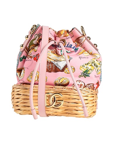 DOLCE&GABBANA Cross-body bags Pink Textile fibers, Calfskin