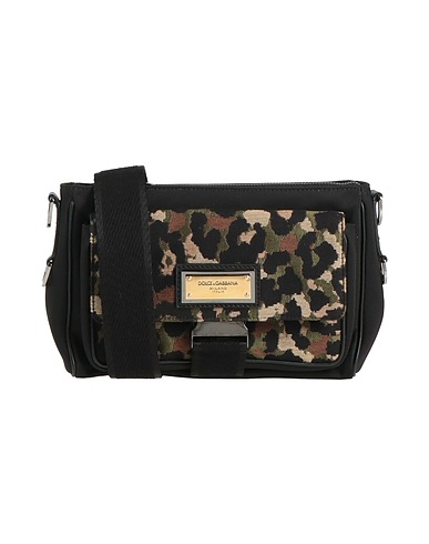 DOLCE&GABBANA Cross-body bags Black 40% Cotton, 30% Polyester, 15% Polyamide, 10% Calfskin, 5% Acrylic