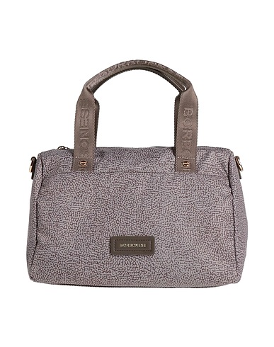 BORBONESE Borsa a mano Khaki Fibre tessili, Pelle