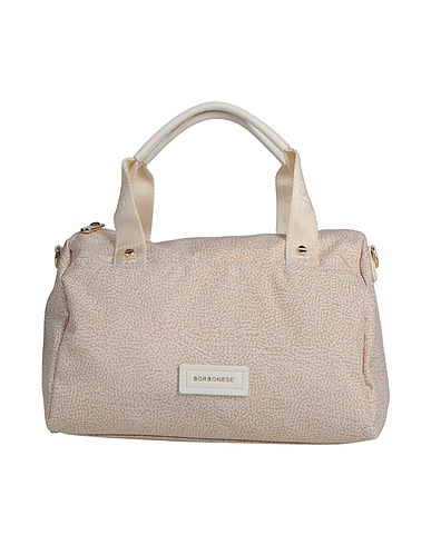 BORBONESE Borsa a mano Panna Fibre tessili, Pelle