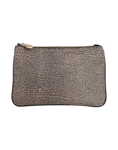 BORBONESE Handbag Beige 100% Polyester, Leather