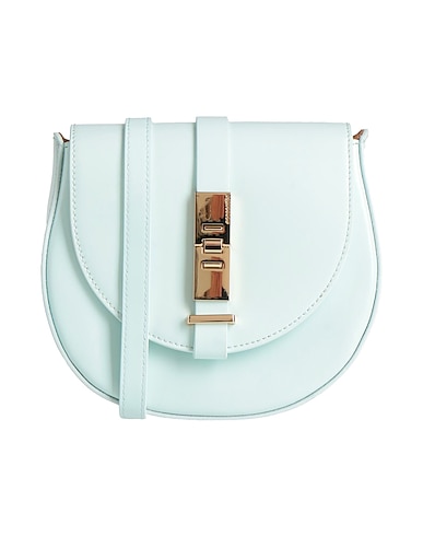 BORBONESE Across-body bag Sky blue Leather