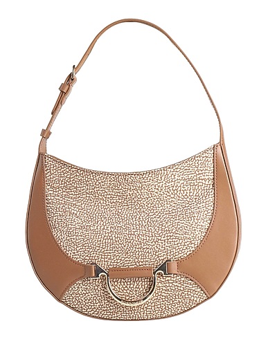 BORBONESE Borsa a mano Marrone 100% Poliestere, Pelle