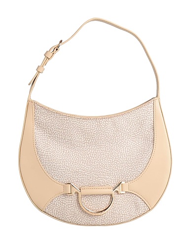 BORBONESE Borsa a mano Beige 100% Poliestere, Pelle