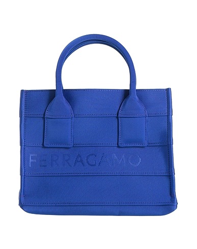 FERRAGAMO Handbag Bright blue 90% Cotton, 10% Acrylic