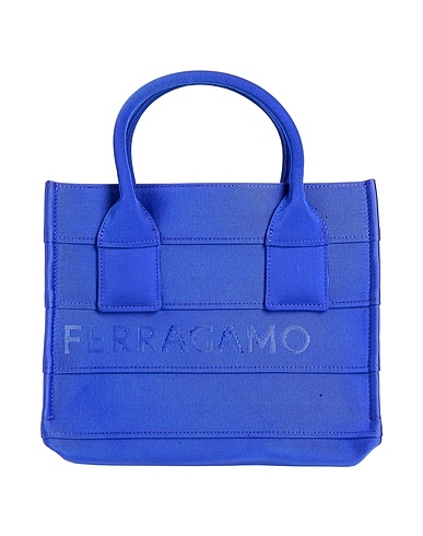 FERRAGAMO Borsa a mano BLU 90% Cotone, 10% Acrilico
