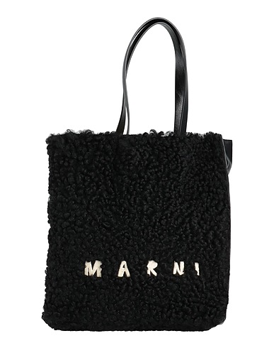 MARNI Handbag Black Leather, Shearling