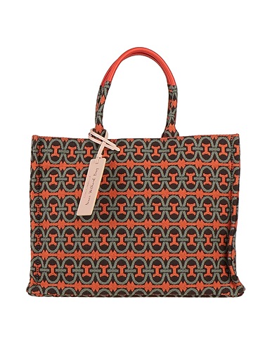 COCCINELLE Handbag Rust Textile fibres, Leather