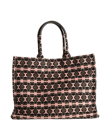 COCCINELLE Bolso de mano Rosa Fibras textiles, Cuero