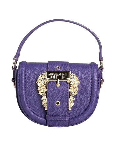 VERSACE JEANS COUTURE Handbag Purple 100% Polyester, Polyurethane resin