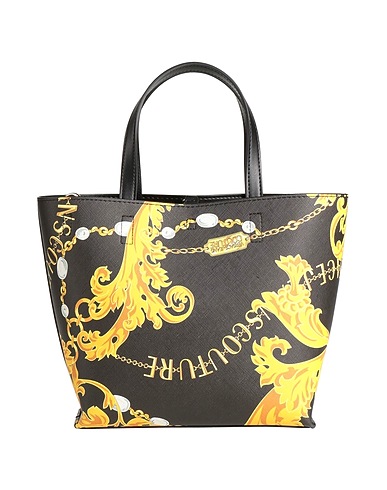 VERSACE JEANS COUTURE Handtasche Schwarz 100% Polyester, Poliurethan-Harz