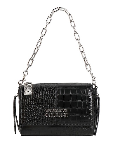 VERSACE JEANS COUTURE Handbag Black 100% Polyester, Polyurethane resin