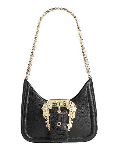 VERSACE JEANS COUTURE Handbag Black 100% Polyester, Polyurethane resin