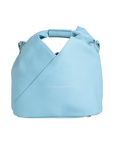MM6 MAISON MARGIELA Handbag Sky blue 100% Cow leather, Zinc