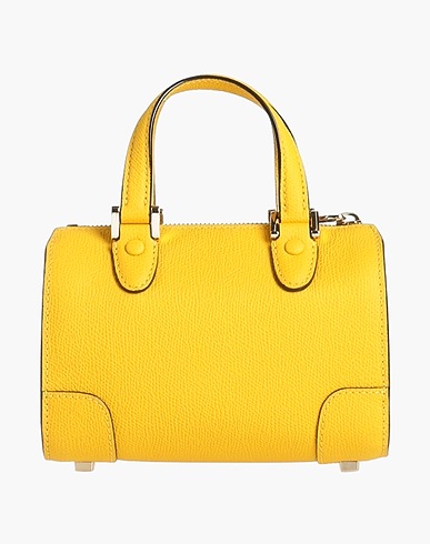 VALEXTRA Handbag Yellow 100% Calfskin