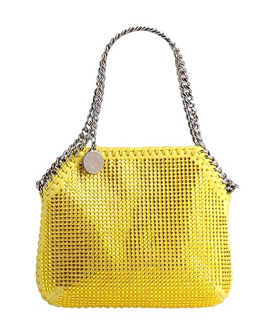 STELLA McCARTNEY Handbag Yellow 100% Polyester, Polyurethane, Glass