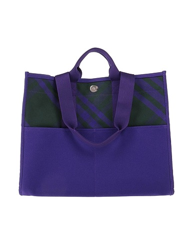 BURBERRY Handbag Purple 100% Cotton, Calfskin