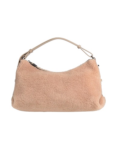 BRUNELLO CUCINELLI Handbag Sand 72% Virgin Wool, 20% Polyamide, 8% Cashmere, Leather, Ecobrass