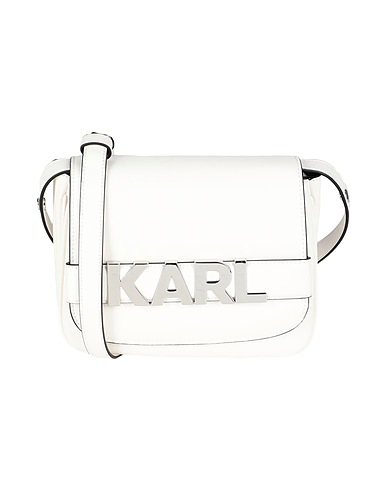 KARL LAGERFELD Handbag White 76% Recycled leather, 15% Polyurethane, 9% Polyester